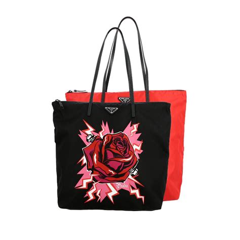 prada red tote shopping|Prada foldable shopping tote.